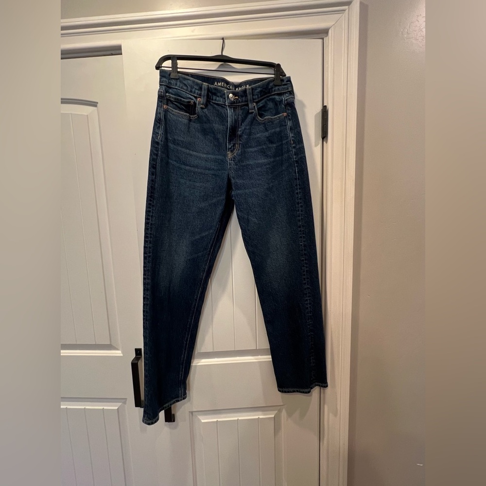 American Eagle Outfitters Women's Deep Indigo Straight ankle Leg Jeans